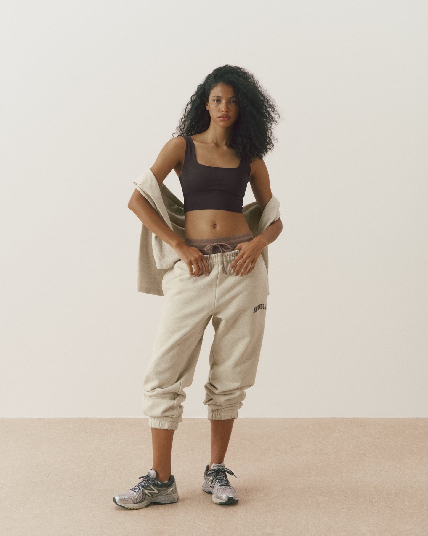 Varsity Sweatpants - Oat Melange/Coffee Bean