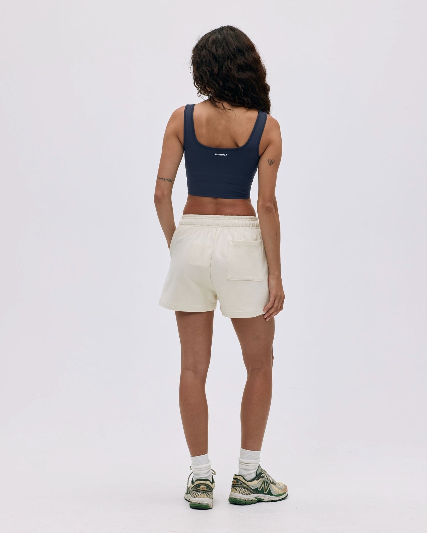 Varsity Sweat Shorts - Marshmallow White/Midnight Blue