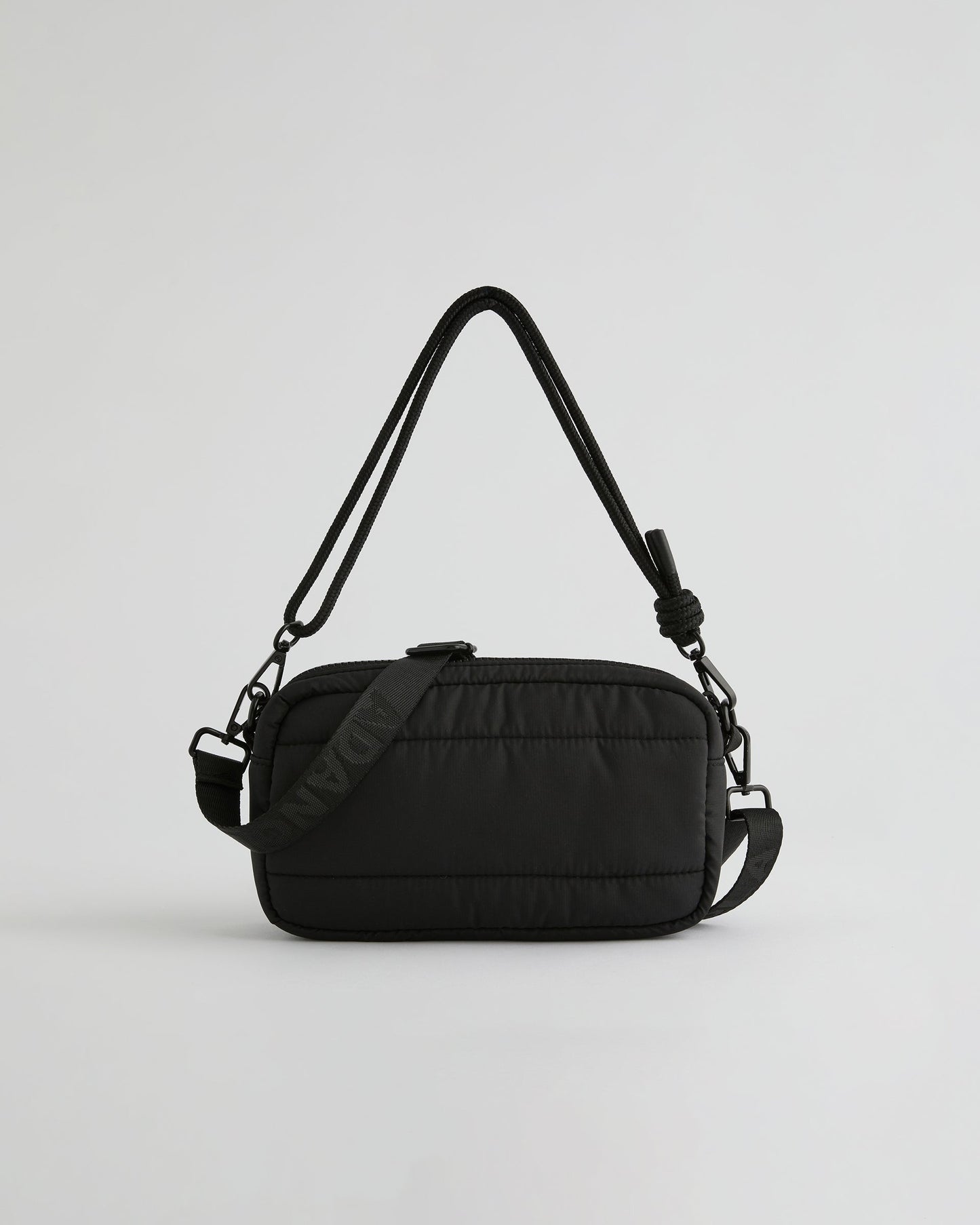 Small Branded Multi-Strap Bag - Black