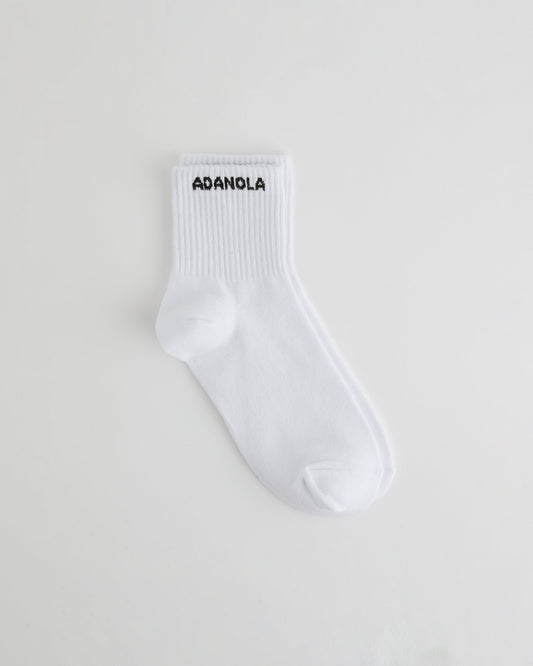 Mid Length Socks - White/Black