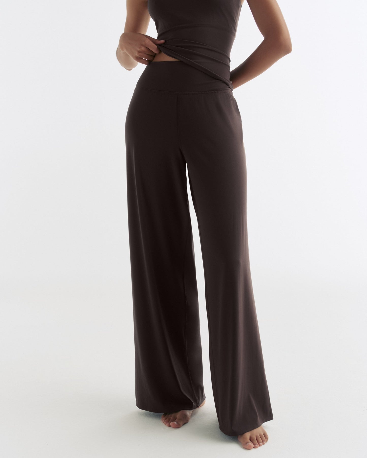 Wide Leg Yoga Pant - Coffee Bean
