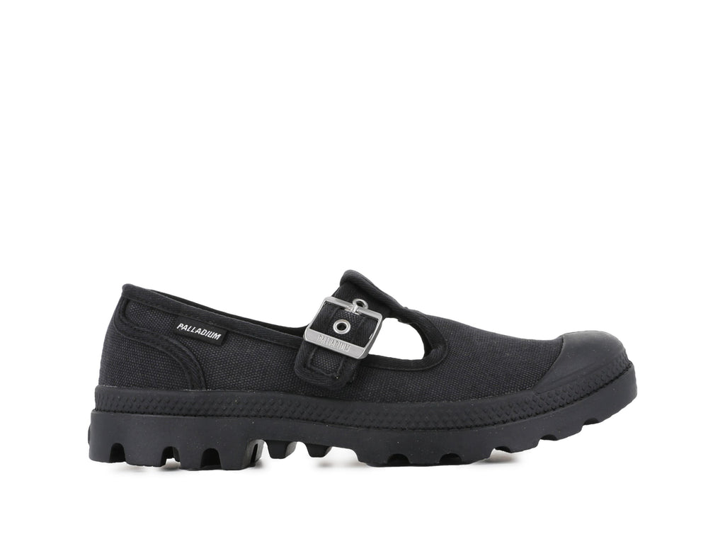 PAMPA MARY-JANE WASHED BLACK - Palladium