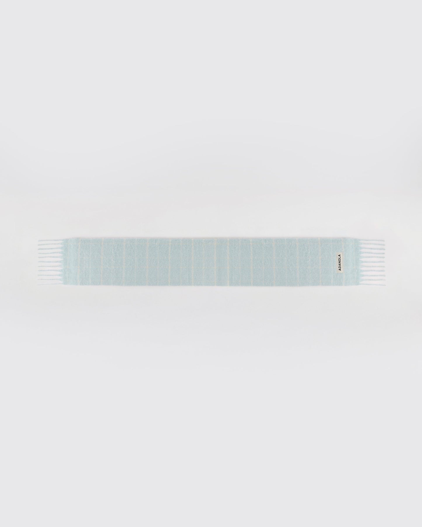 Brushed Checked Scarf - Light Blue